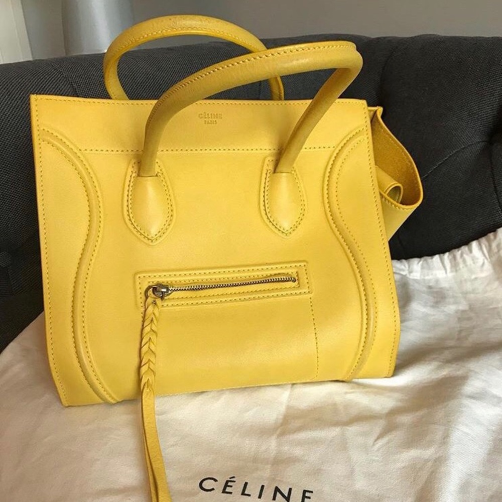 Authentic Celine Phantom Luggage In Yellow.